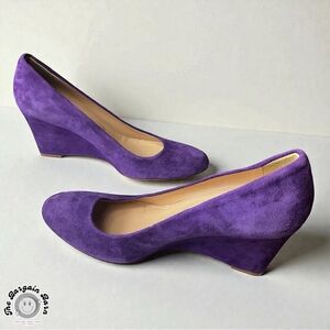 J.Crew Martina Suede Wedge Pumps Purple Made in Italy Women’s 7 (Discontinued)
